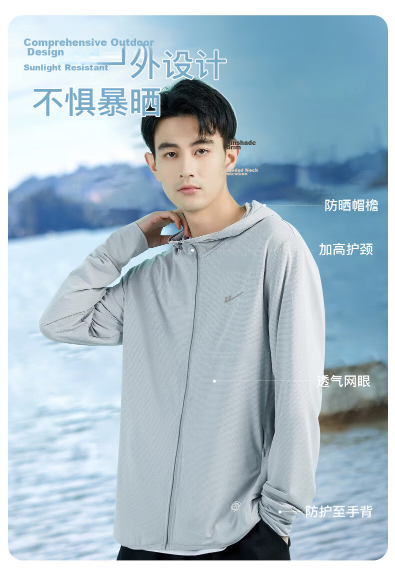 Huili Sun Protection Clothing for Men, UPF50+ UV Protection, Ice Silk Breathable Sun Protection Jacket, Men's Skin Coat, Quick-Drying Windbreaker 11