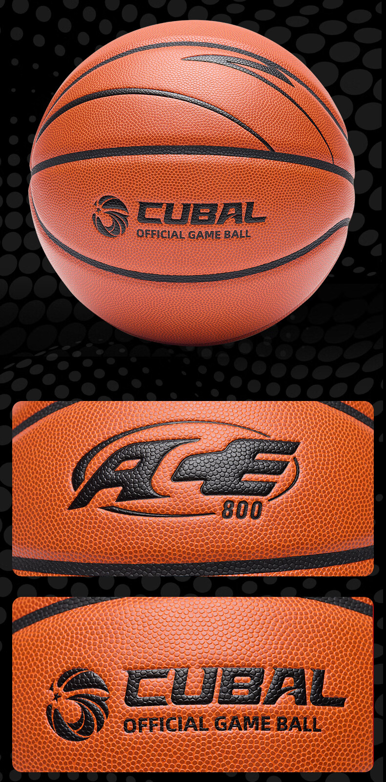 ANTA Basketball Size 7 Standard CUBAL League Official Game Ball Superfiber PU Professional Competition Grade Blue Ball ACE600 12