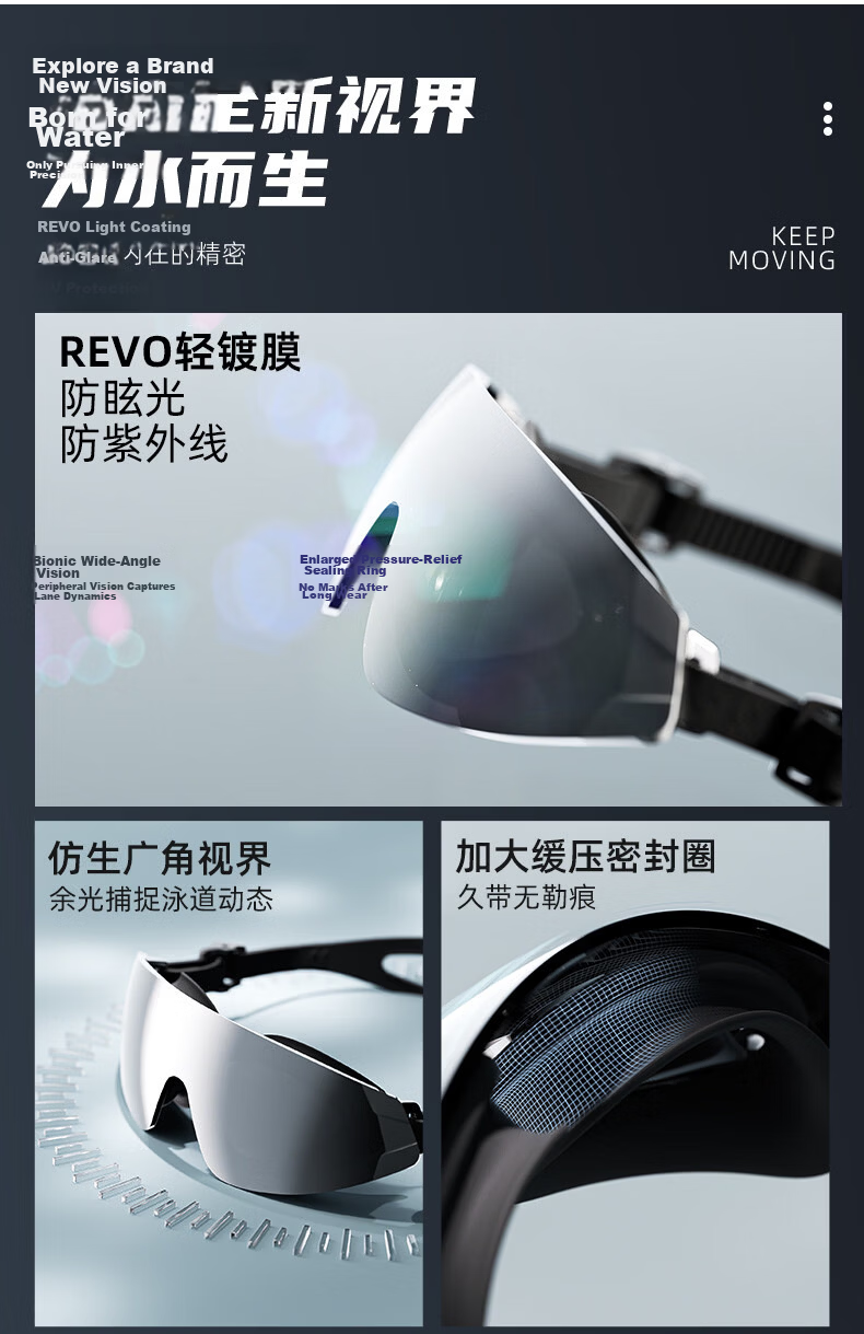 ANTA Water Eye Swimming Goggles Unisex HD Waterproof Anti-Fog Prescription Professional Frameless Butterfly Swimming Glasses 3