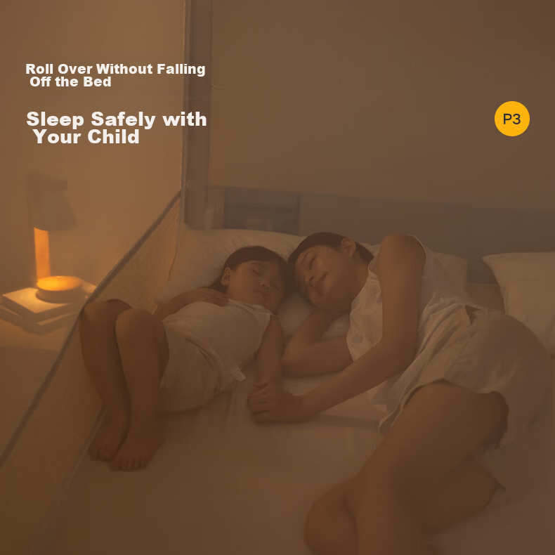 MEDOGA Class A Baby And Child Anti-Fall Mosquito Net Fence, Two-In 1.8x2 Meter Bed, Home Use, Light Beige Gray [Threaded Tee Connector] 14
