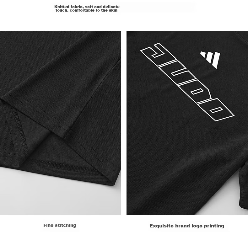 Adidas 26 New Summer Lightweight Breathable Sports Short Sleeve Quick-Dry Unisex Casual T-Shirt Black/White 2XL 9