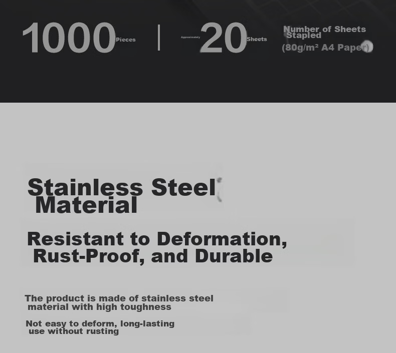 Deli 23/17 Stainless Steel Heavy-Duty Staples, Easy-Penetrating Staples, 1000 Pieces, Single Box, Suitable for Important Documents, Rust-Resistant And Moisture-Proof, 120-Sheet Capacity, 0217 3