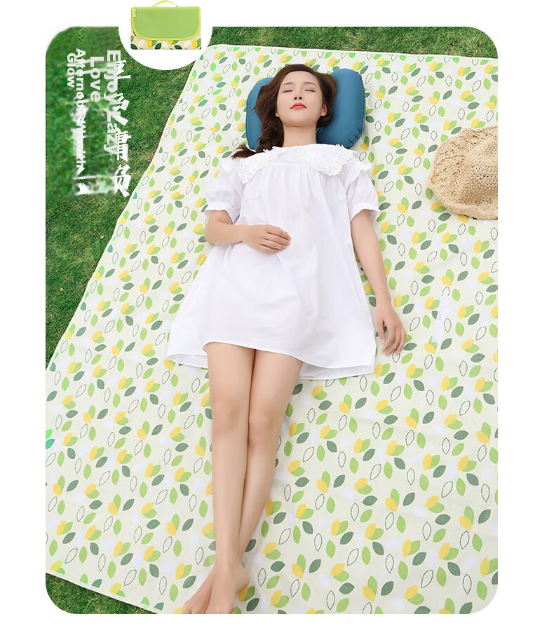 Geshu Thickened Large Picnic Mat Camping Mat Moisture-Proof Outdoor Ground Mat Foldable Portable Lawn Seat Cushion Green 13