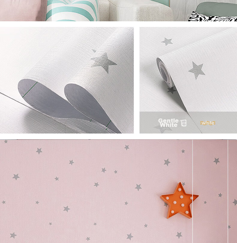 Oumai Self-Adhesive Wallpaper Fresh Blue 0.6x3m Waterproof Concealing Dormitory Wall Sticker 7