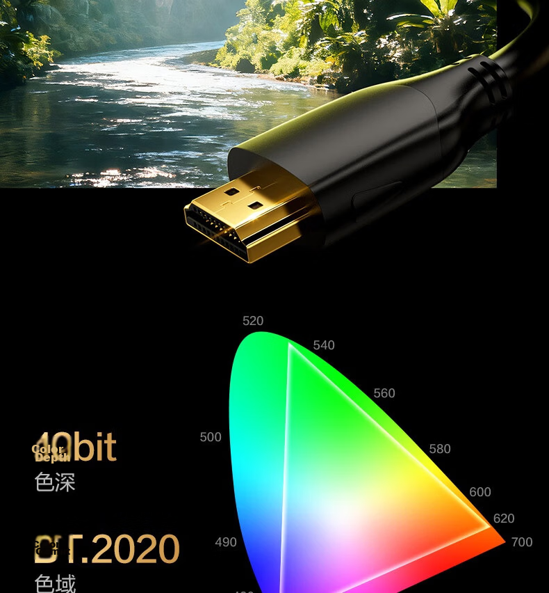 Deli HDMI Cable 2.1 Version 2m 8K60Hz 4K240Hz High-Definition Video Cable Compatible with HDMI 2.0 Laptop TV Monitor Projector AJ21H-20 13