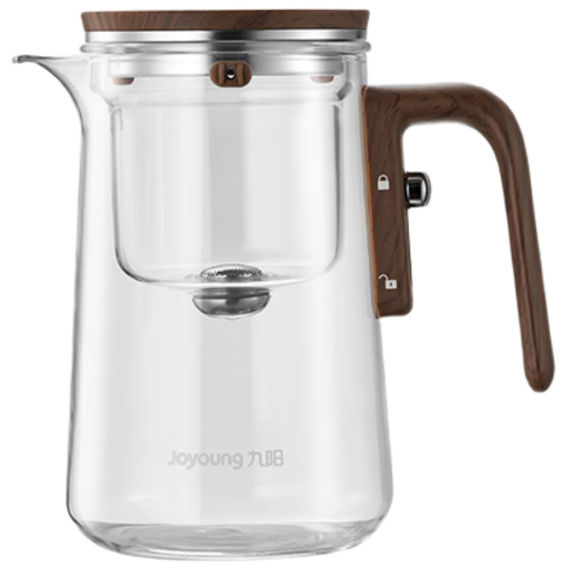 Joyoung Glass Teapot Heat-Resistant Large Capacity Tea Infuser Press-Style Tea Separation 800ml