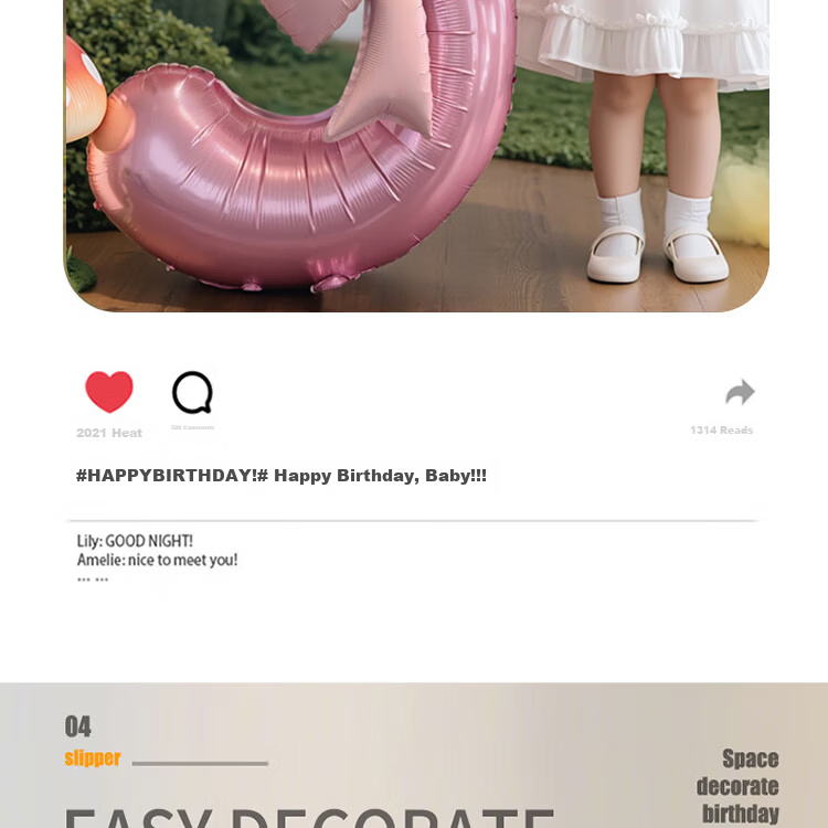 Onizi Birthday Scene Setup Girl Birthday Props Atmosphere Boy Party Decoration Happy Birthday Blue Number Balloon 1 5