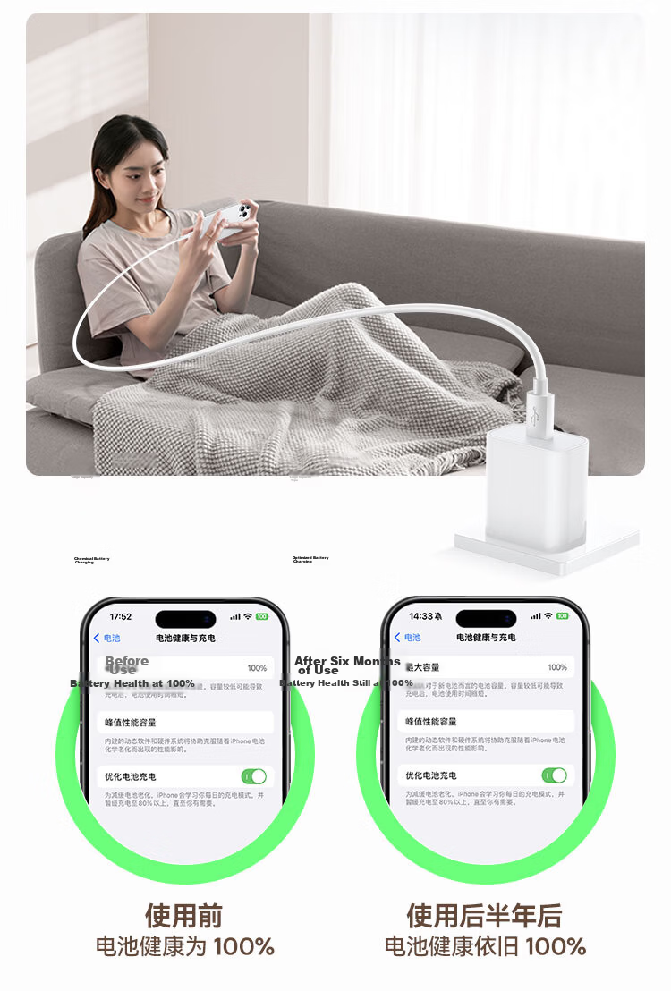 Baseus Apple Data Cable PD30/20W Fast Charging Cable Type-C to Lightning Charging Cord for IPhone14/13Pro Max/12/11, Car Charger Compatible, 2 Meters 10