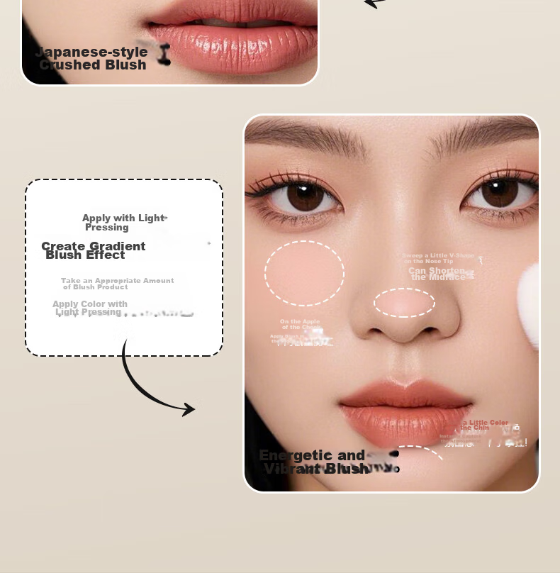MSQ Starry Slope Pointillism Blush Cream Brush Soft Bristles Face Contour Cream Liquid Setting Makeup Brush 8