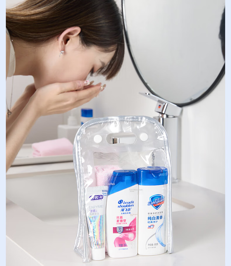 Etravel Travel Toiletry Set Shampoo Shower Gel Toothpaste Toothbrush Toothbrush Cup Portable Travel Care Kit 8