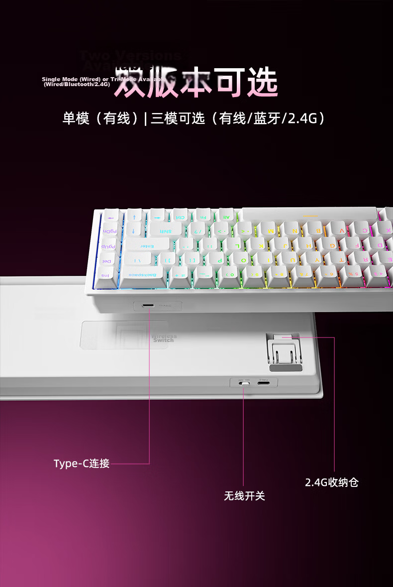 HP K130 Wired Quiet Mechanical Feel High-Value Portable 68-Key Keyboard for Women Office Laptop Gaming RGB Backlit Peripheral 11