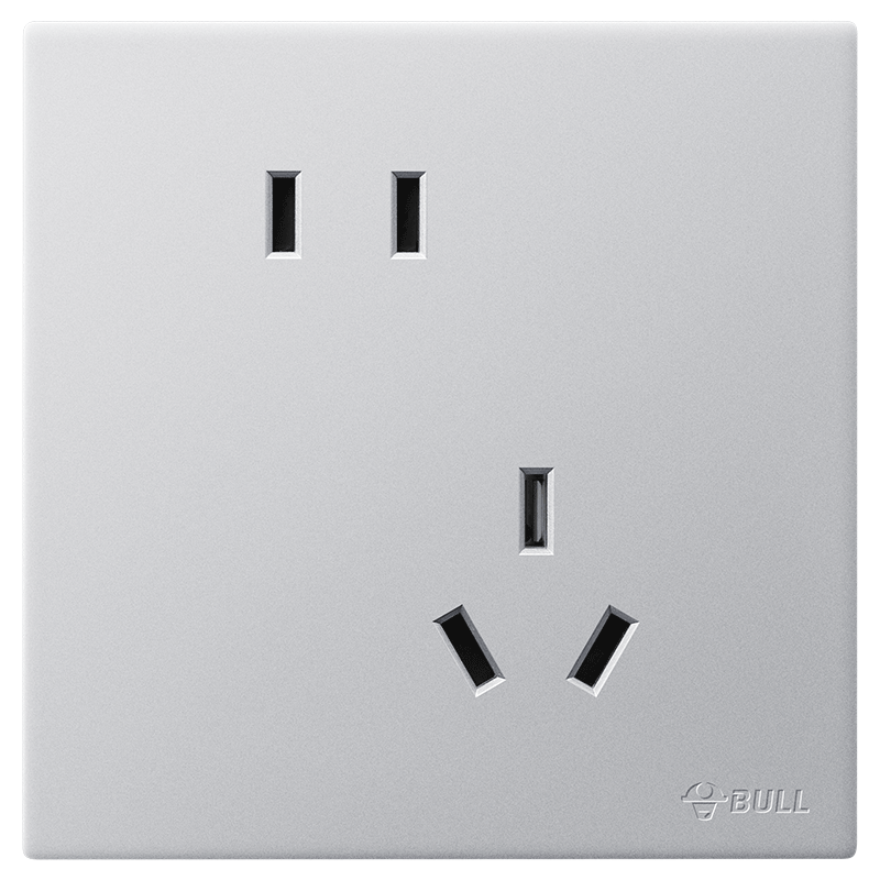 BULL G60 Series 10A Angled Five-Hole Ultra-Thin Socket Panel G60Z223A Space Silver