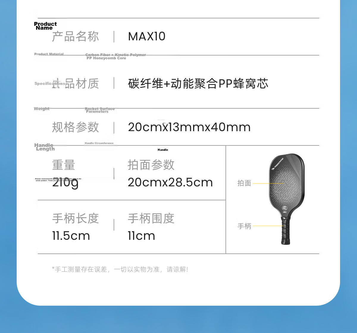 HiJump (Germany) Carbon Fiber Pickleball Paddle Set High-End Professional Tournament Grade Pickleball Paddle 23