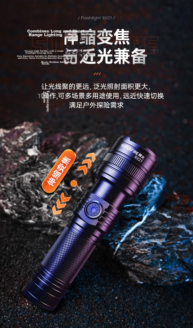 SupFire F1-A Flashlight High Brightness Long Range Long Battery Life Compact Portable Military Outdoor Cycling Emergency Light 5