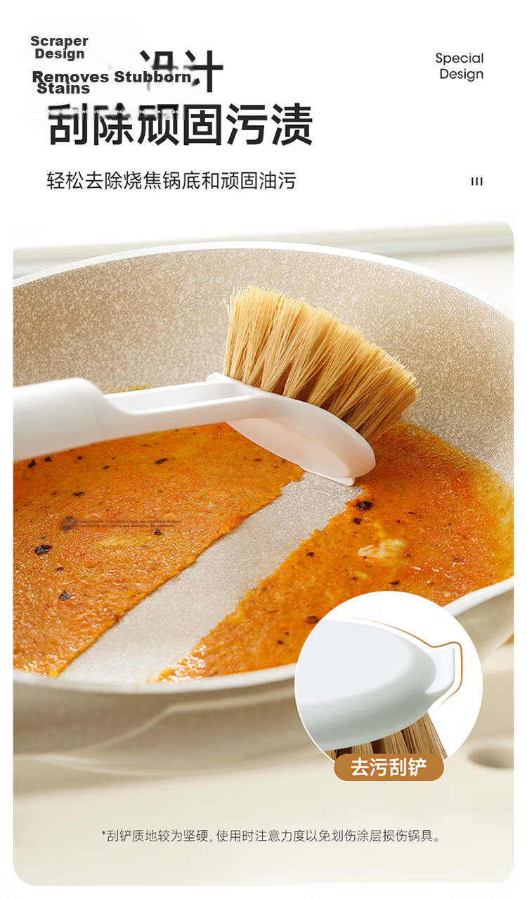 Meiliya Pot Brush Kitchen Scrubber Long Handle Durable Non-Scratch Oil-Resistant Sisal Brush 9