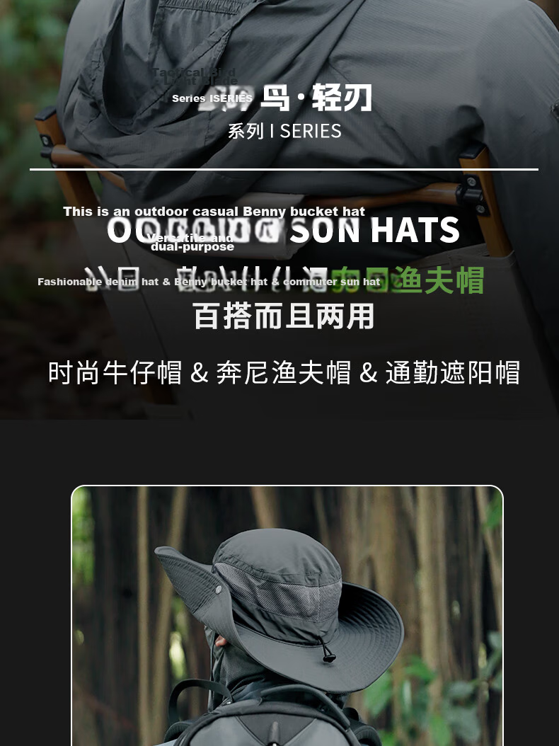 Tactical Bird Light Blade | Lightweight Quick-Dry Summer Sun Protection Hat Men's Sunshade Benny Fisherman Hat UV Outdoor XL 4