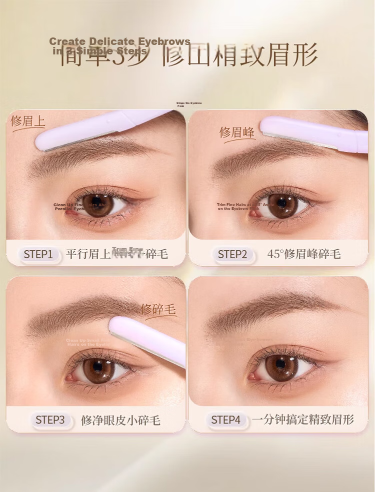 GOOOD 3-Pack Eyebrow Razor Safety Eyebrow Trimmer Tool Beginner Eyebrow Scissors Set 1