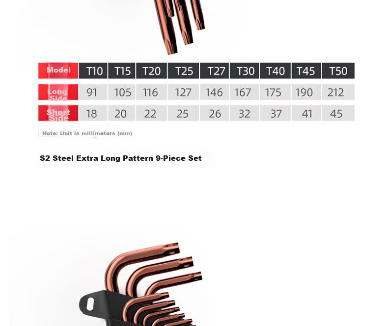 Delixi Electric Hex Key Wrench Set Hardware Repair Tools Hex Screwdriver S2 Steel 9-Piece Extended Flat/Ball Head 31