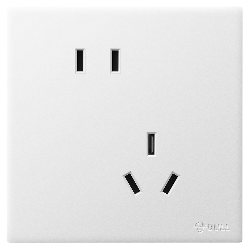 BULL Switch Socket G60 Series 10A Angled Five-Hole Ultra-Thin Socket Panel G60Z223A Frost White