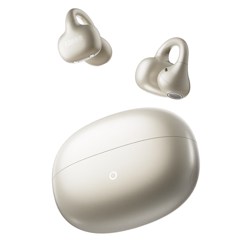 EDIFIER 2026 New LolliClip SE Feather Clip Bluetooth Earphones Open-Style Translation Earphones Dolby Sound Compatible with Apple Huawei Xiaomi Cloud Frost Gold