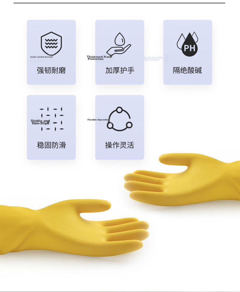 Yessel Nitrile Gloves, 3 Pairs, Size L, for Kitchen Chores, Cleaning, Chemical Protection, Acid And Alkali Resistant, Laboratory Use, Food Grade Suitable 3