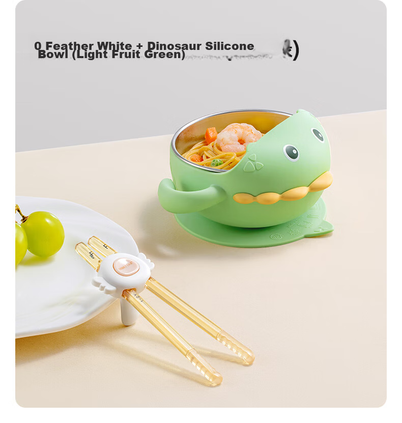 Betis Children's Training Chopsticks for Ages 1-6, Baby Learning Practice Chopsticks with Winged White Design 21