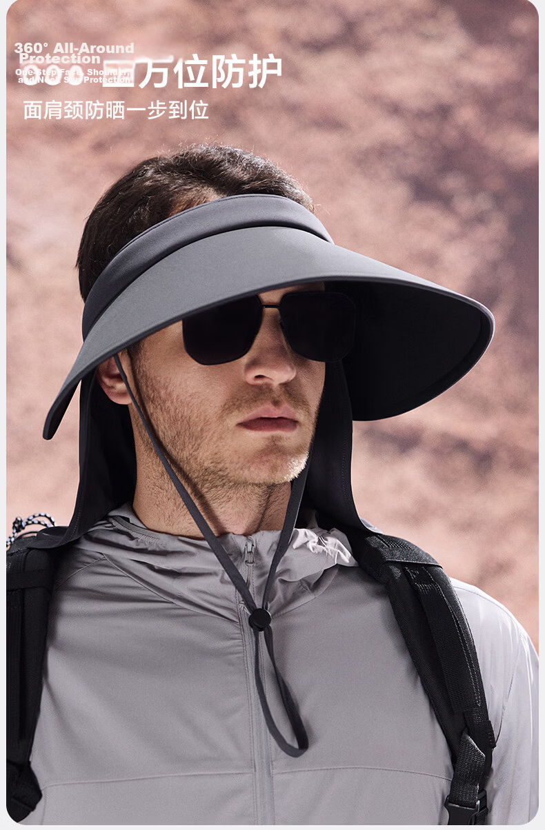 MISSION UV Large Brim Sun Protection Hat for Men, Sunshade Fishing Cap, Open Top Mountaineering Hat, Summer Outdoor UV Protection Sun Hat 3