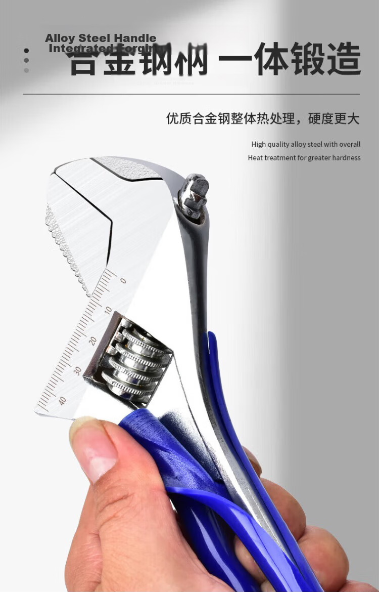 Huang Xiao Chao 6-Inch Large Opening Adjustable Wrench Short Handle Pipe Wrench Multi-Functional Bathroom Small Wrench 5