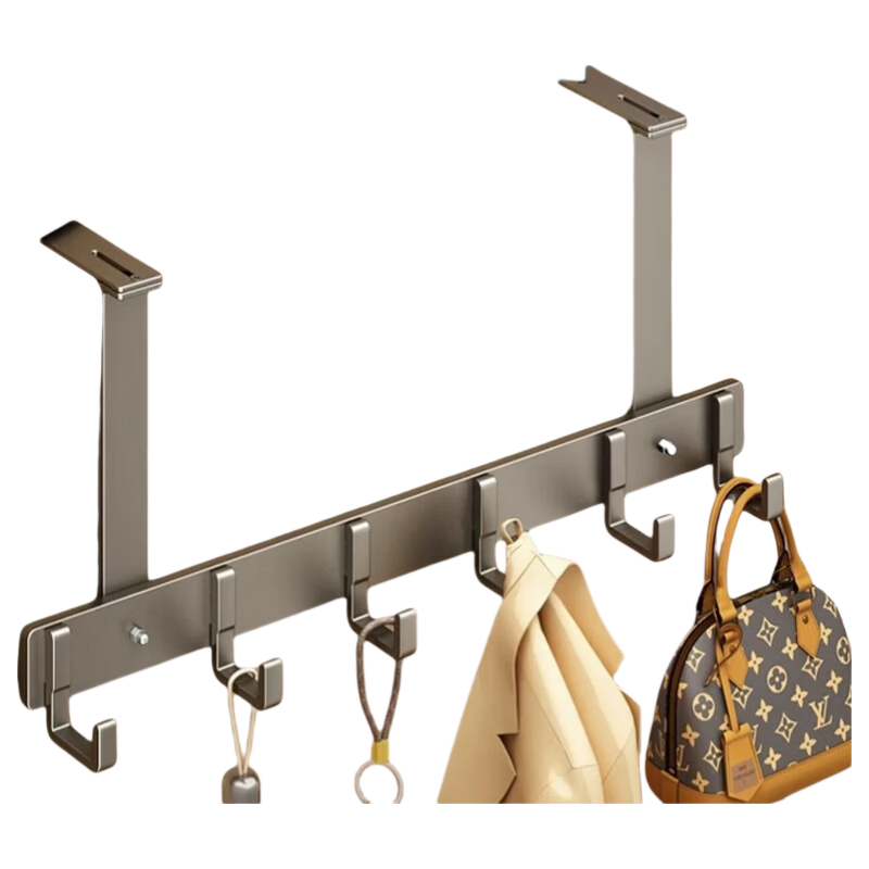 Xinpai Adjustable Silent No-Drill Over-the-Door Hook Hanger for Bathroom and Bedroom Clothes Rack Adhesive Hook