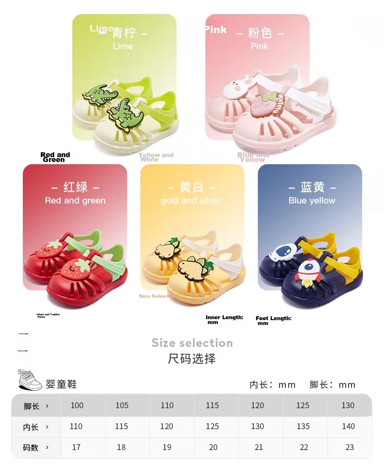 Katetu Children's Perforated Shoes, Boys' Sandals, Summer Girls' Water Stepping Quick-Drying Beach Shoes, Baby Slippers XBI76 5