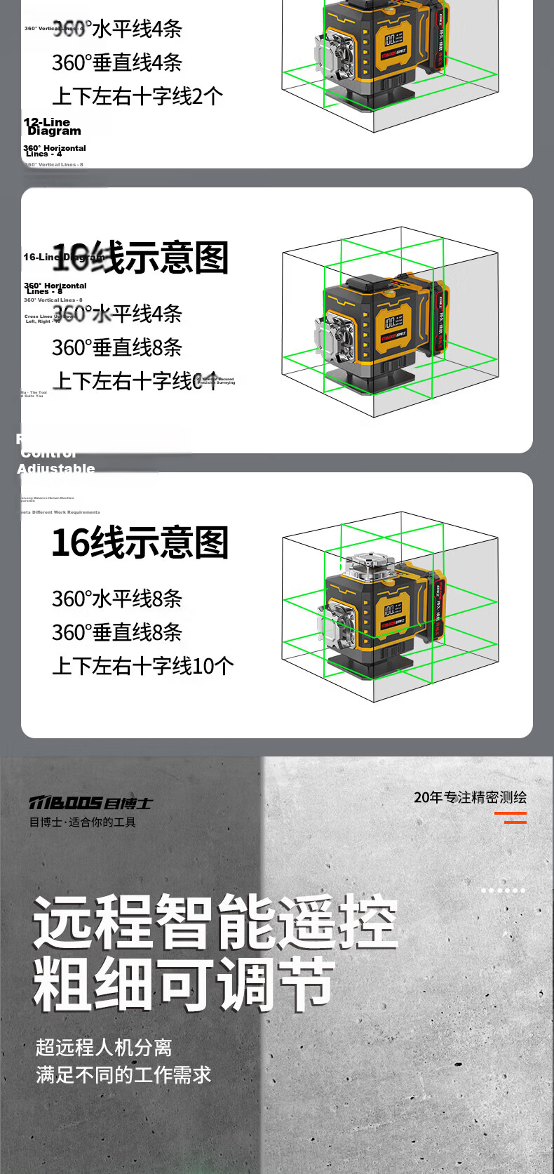 Dr. Mu Laser Level Infrared High-Precision Strong Light Fine Line Outdoor Sunlight Special 2-Line 5 Green Light 12