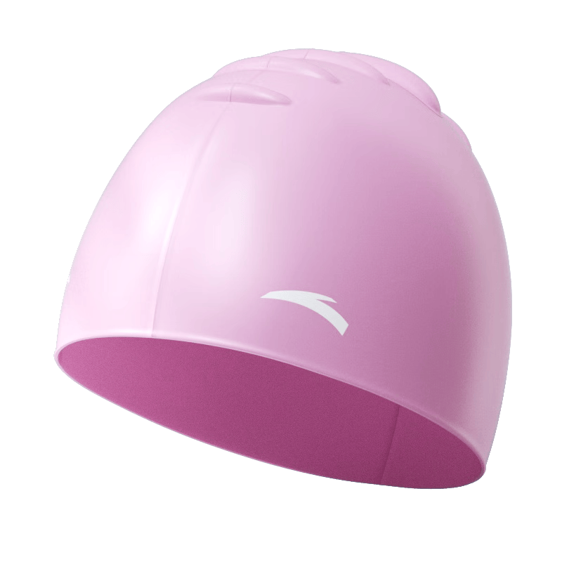 ANTA Unisex Silicone Swim Cap Waterproof Easy Wear Long Hair Friendly Enlarged Swimming Gear Sakura Pink