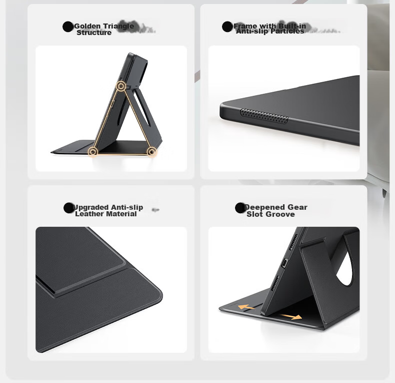 Shanmo Xiaomi Pad 7/7 Pro Case 11.2 Inch Full Coverage 360° Rotatable Shockproof Silicone Cover Black 4