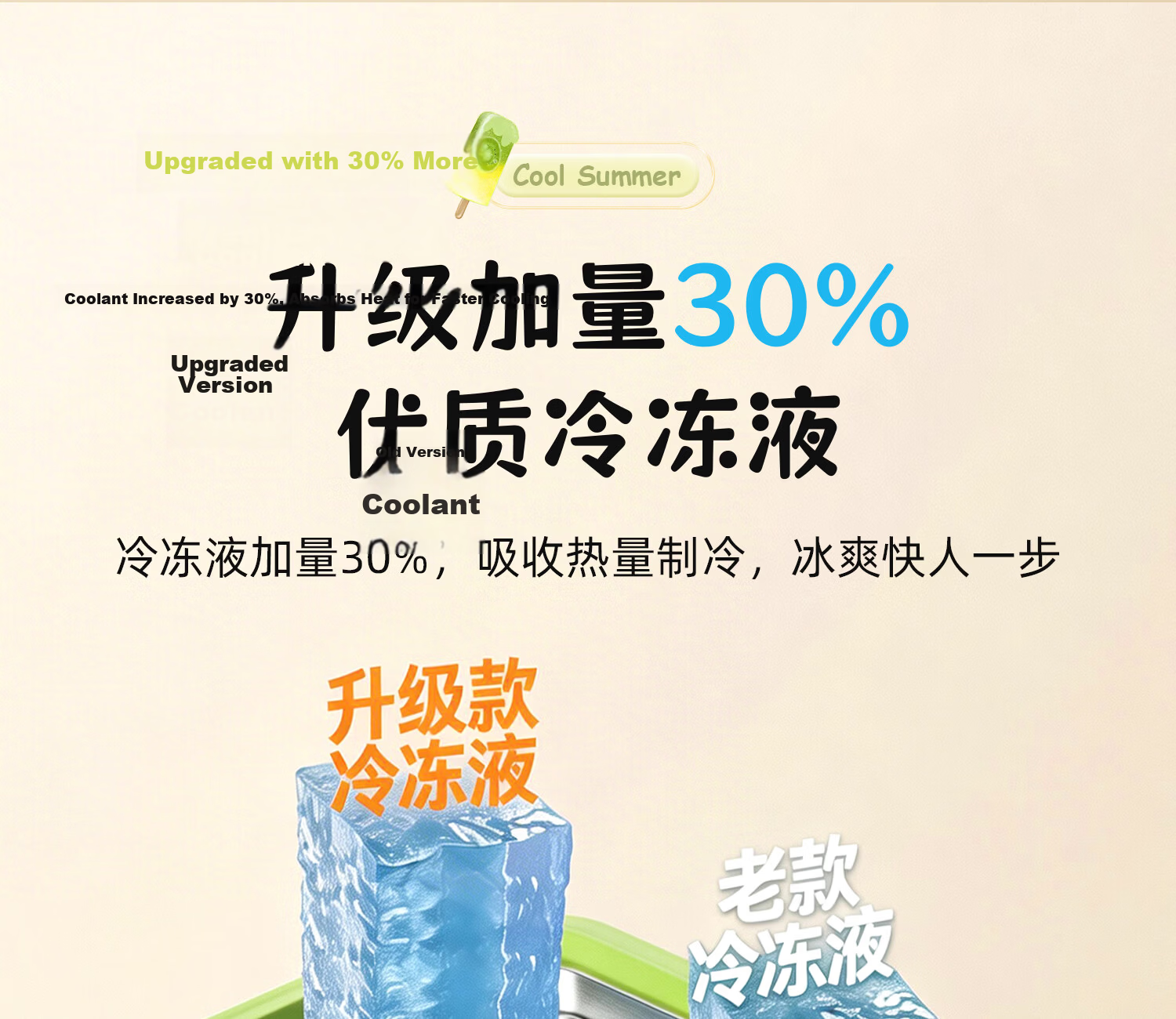 CHIGO Fried Yogurt Maker Fried Ice Machine DIY Ice Cream Large Green with Lid Children's Day Gift 7