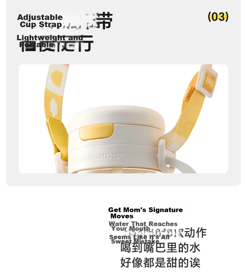 Huang Chong Children's Milk Cup PPSU Water Bottle with Straw and Flip Lid for Babies Over One Year Old 260ml 25