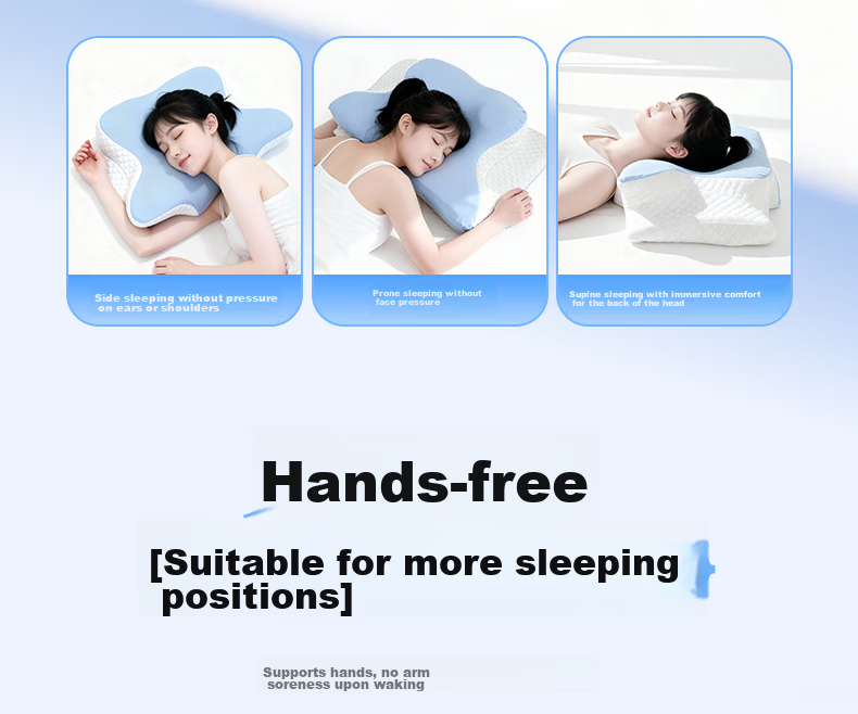 Zhiguozhe Neck Support Pillow Side Sleeping Cervical Pillow Deep Sleep Anti-Snore Adult Ergonomic Butterfly Memory Foam Pillow 6