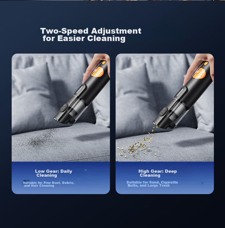 KONKA Car Vacuum Cleaner with Strong Suction, Wireless Handheld Vacuum for Cars And Home Use, Powerful Blowing And Suction All-In Machine, Portable Car Desktop Handheld Vacuum for Pet Hair 22