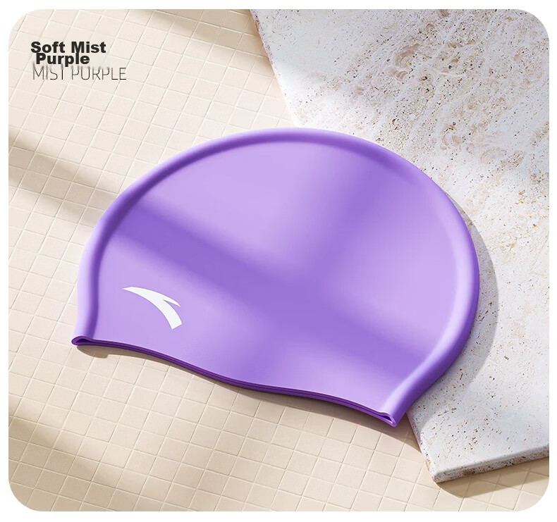 ANTA Unisex Silicone Swim Cap Waterproof Easy Wear Long Hair Friendly Enlarged Swimming Gear Night Black 12