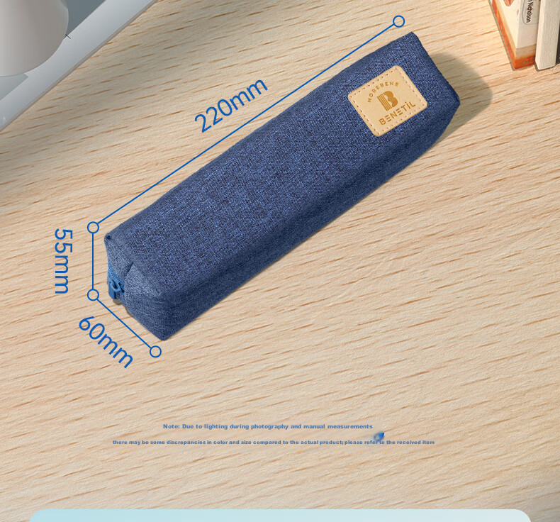 Deli Pencil Case for Primary School Students Large Capacity Simple Small Square Bag Multifunctional Student Stationery Box/Pencil Box Stationery Storage Box Blue Graduation Gift 10