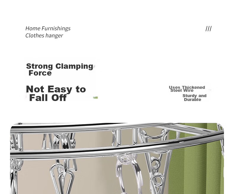 40,000km Stainless Steel Sock Clips Clothes Drying Rack Multi-Clip Multifunctional Balcony Sock Dryer Baby Sock Drying Rack 6