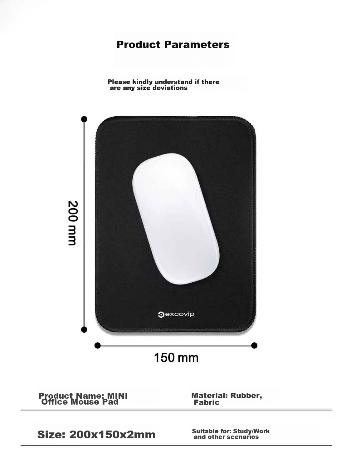 EXCO Light Green Small Square Mouse Pad Edge-Lined Computer Office Portable Desk Mat Gaming Mouse Pad Keyboard Game Cute Small Desk Mat Washable 0595 7