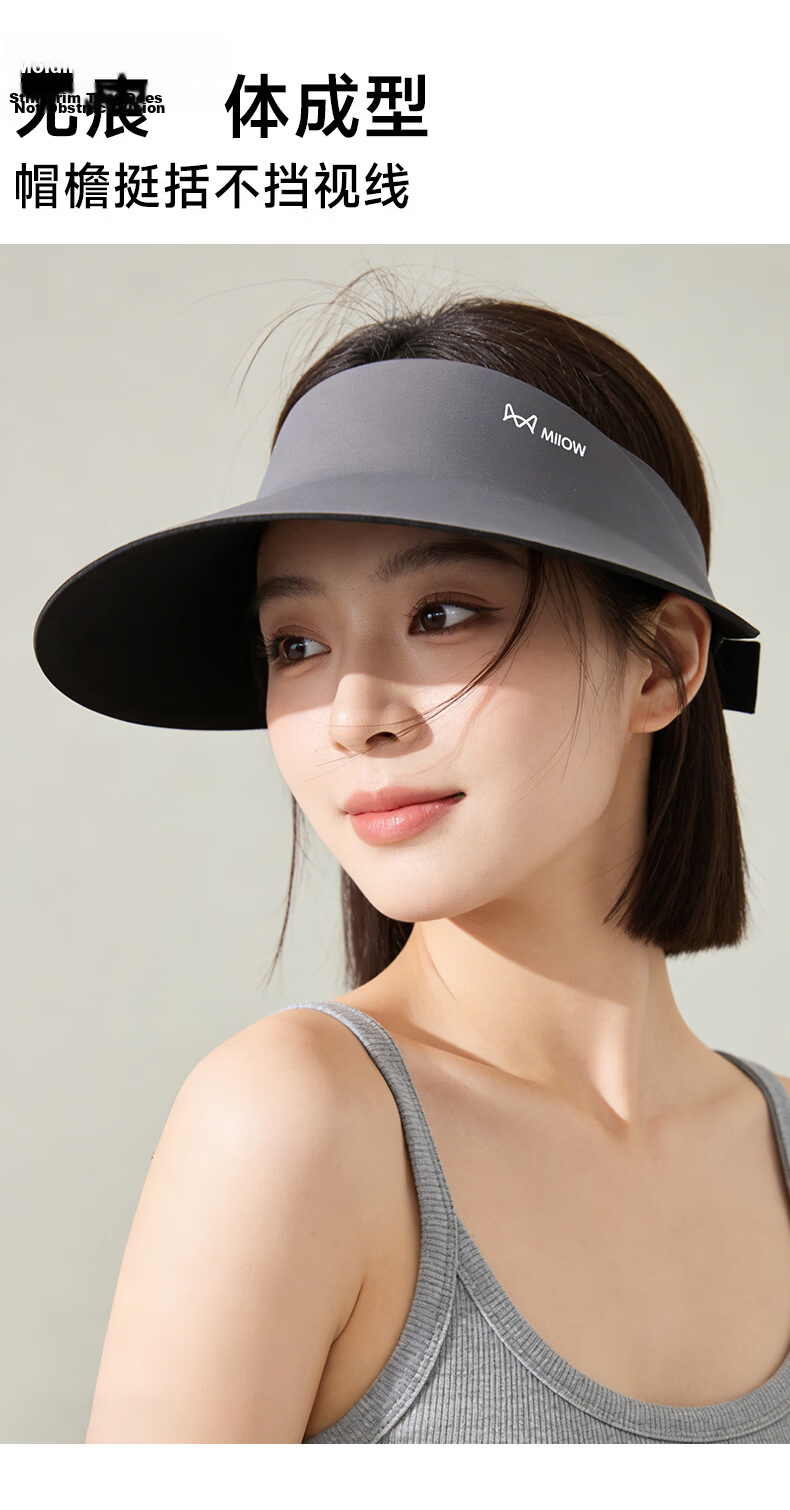 MiiOW Sun Protection Hat for Women, UV-Resistant Seamless Visor Cap, Foldable Wide Brim Sunhat, Summer 2026 6