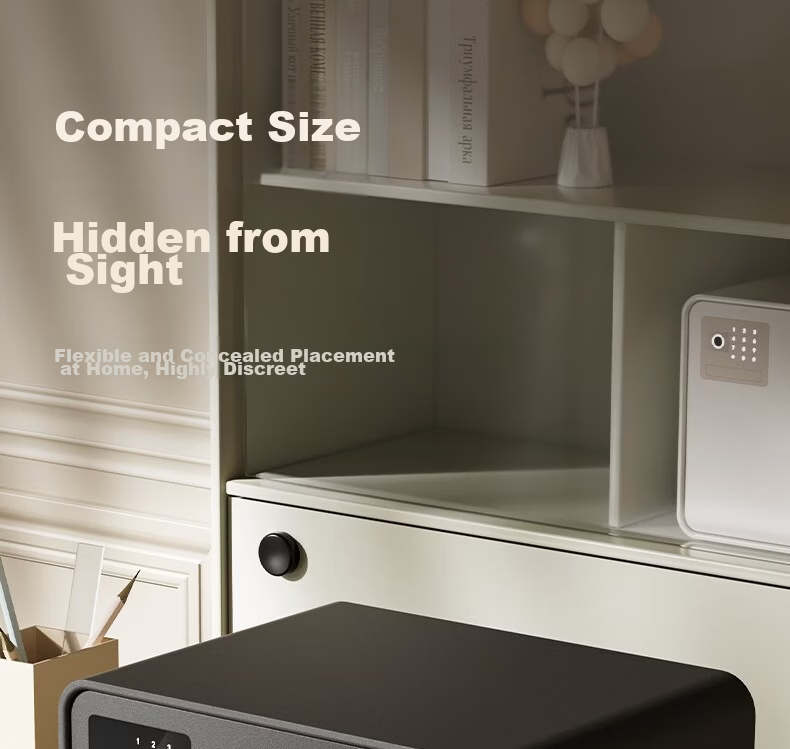 Deli Safe 26th Anniversary New Home Safe Supreme 30cm Password Unlock Small Security Box Anti-Theft Piggy Bank Automatic Door Opening AE224 White 6