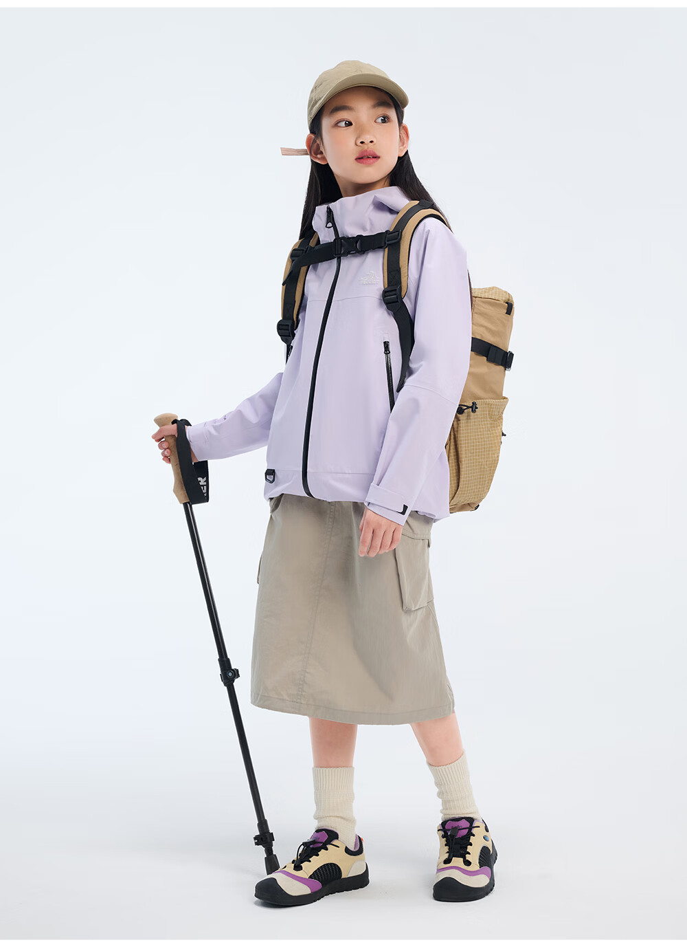 Pelliot [Xiaoshanke] Children's Outdoor Hardshell Windproof Jacket for Boys And Girls, Model 135101017, Purple, Size 140 19