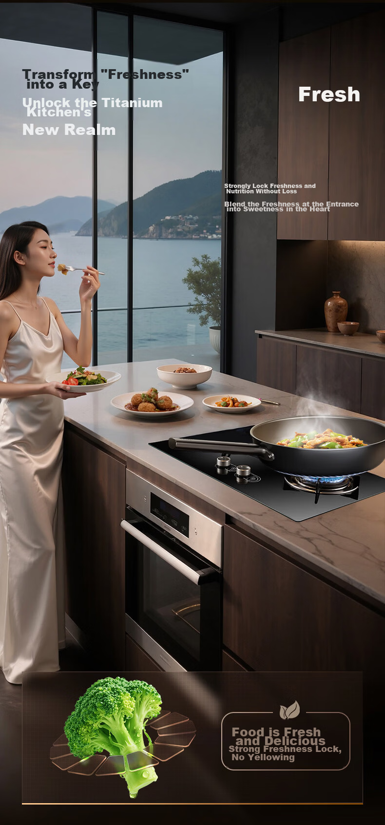 ASD Titanium Non-Stick Frying Pan Healthy Fluorine-Free Coating Egg Steak Cooking Pan Induction Gas Stove Z6Q 12