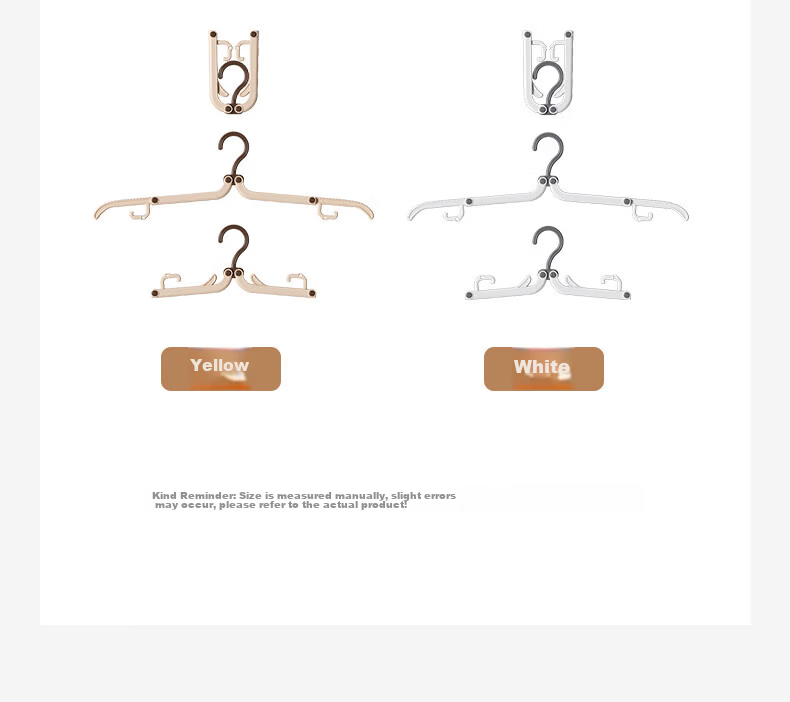 Baicaoyuan Foldable Travel Clothes Hanger Fabric Material Non-Slip Groove Design 8-Pack 14