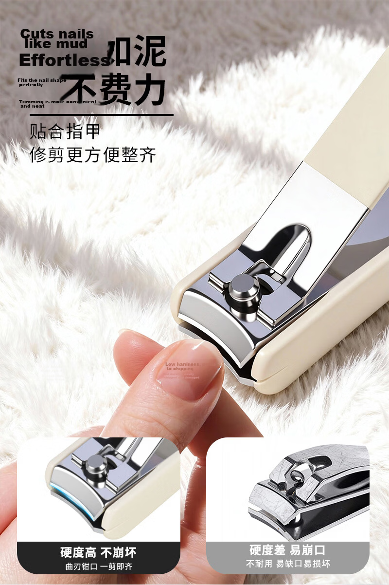 Haifino Nail Clipper Set 4-Piece White Manicure Pedicure Tool Kit for Home Use 4