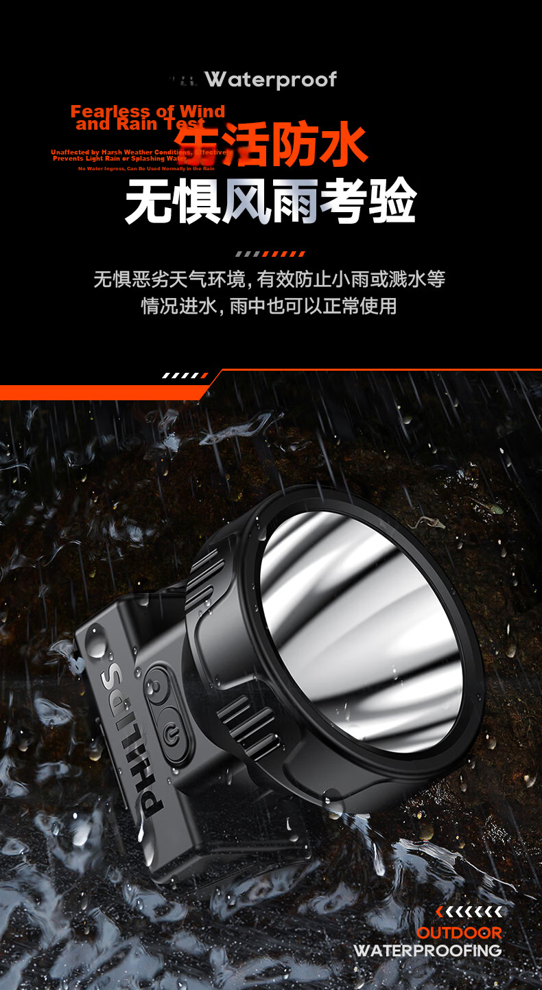 PHILIPS Headlamp High Brightness Long Battery Life Fishing Mountaineering Sea Hunting Mining Outdoor Head-Worn Light SFL3351 14
