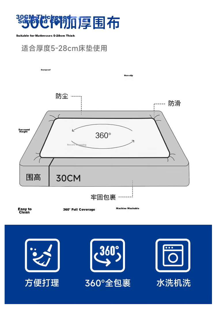 MLILY Pure Cotton Bed Fitted Sheet Xinjiang Cotton All Cotton Mattress Protector Cover A-Class 1.2m Bed 7
