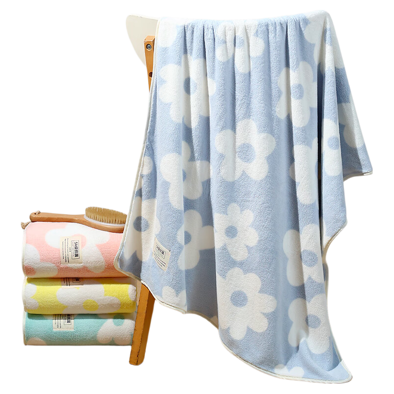 Grace 7A Antibacterial Bath Towel, Home Use, Adult Size, Thickened, Absorbent, for Men And Women, Students, Large Wrap Towel, Sapphire Blue, 80*150cm